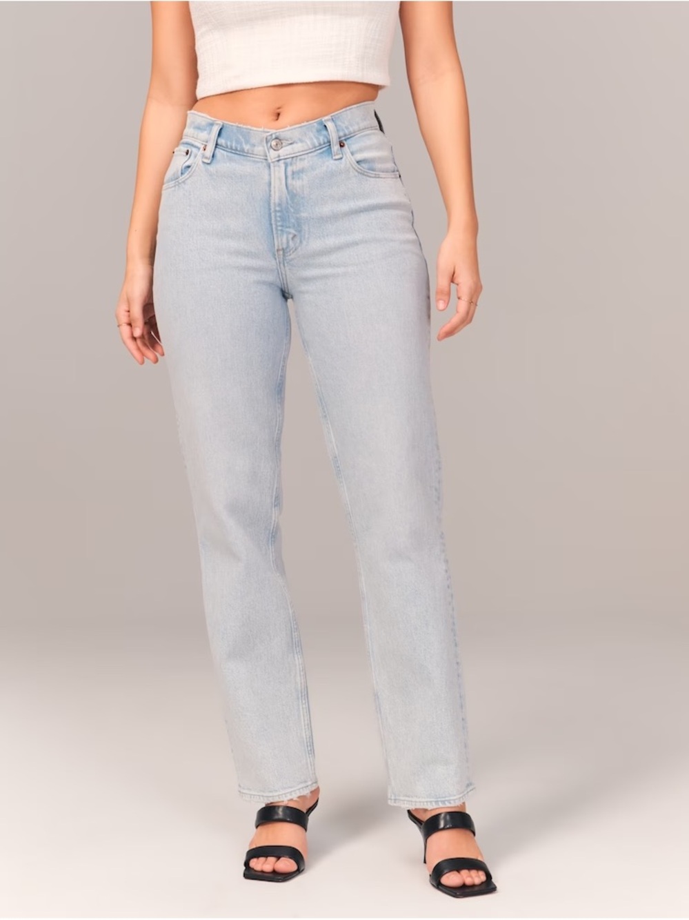 Abercrombie & Fitch Light Blue the 90s straight low rise denim jeans size 30 10R
